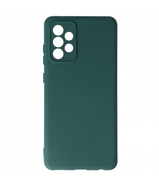 Husa Samsung Galaxy A72 / A72 5G, Silicon Catifelat cu Interior Microfibra, Verde Midnight